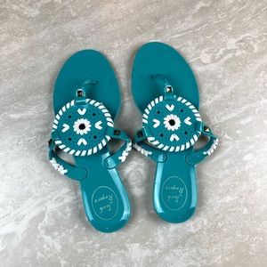 Jack Rogers Blue and White Jelly Sandals!